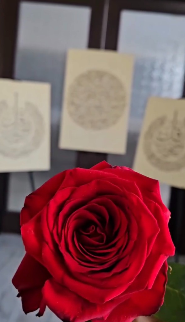 Rose calligraphy art by Art by T — commissioned mural by Art by T